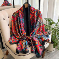 Vintage Schal Mit Geometrischem Print