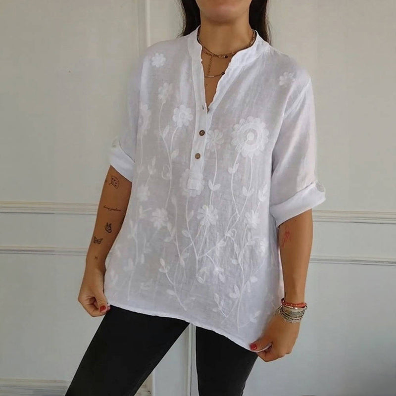 Lässige Bluse Mit Blumenmuster