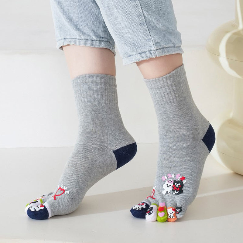 Cartoon-Socken Mit Fünf Zehen