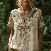 Vintage Bluse Mit Blumendruck