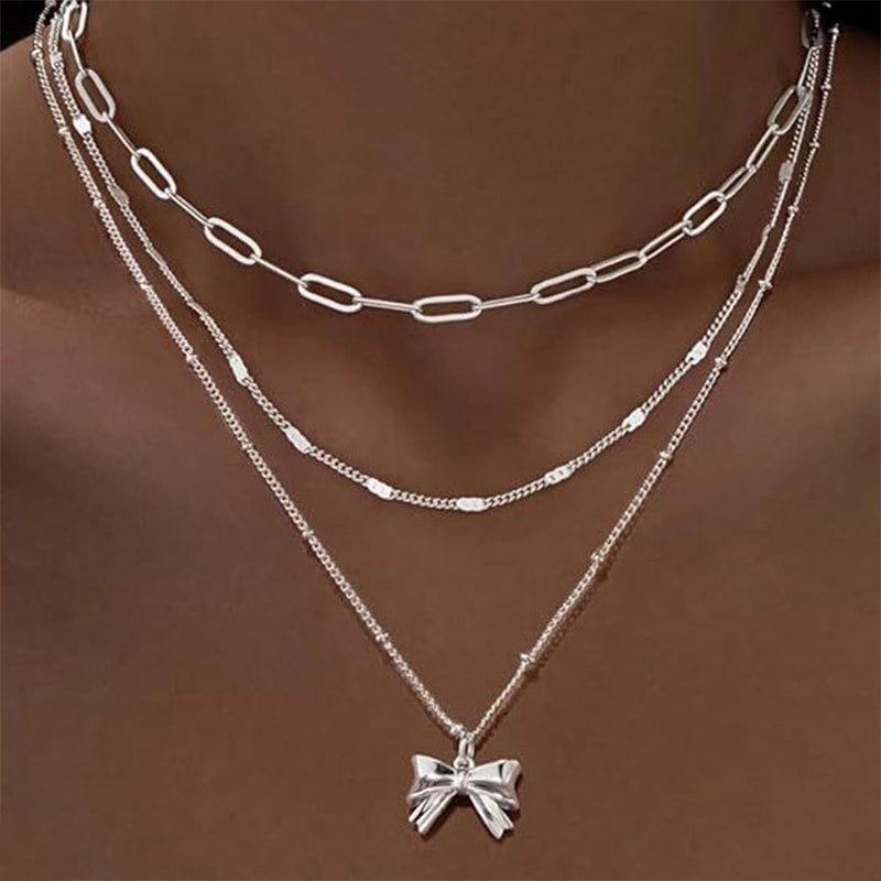 Vintage-Halskette Mit Schleifenanhänger