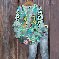 Vintage-Bluse Mit Blumenprint