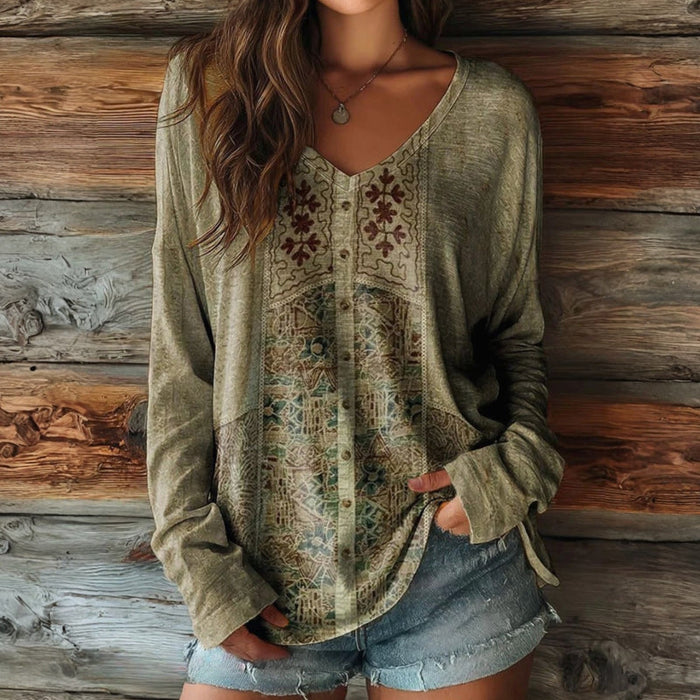 Vintage Lässige Bluse