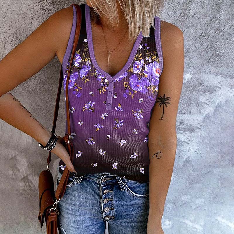 Vintage-Tanktop Mit Blumendruck