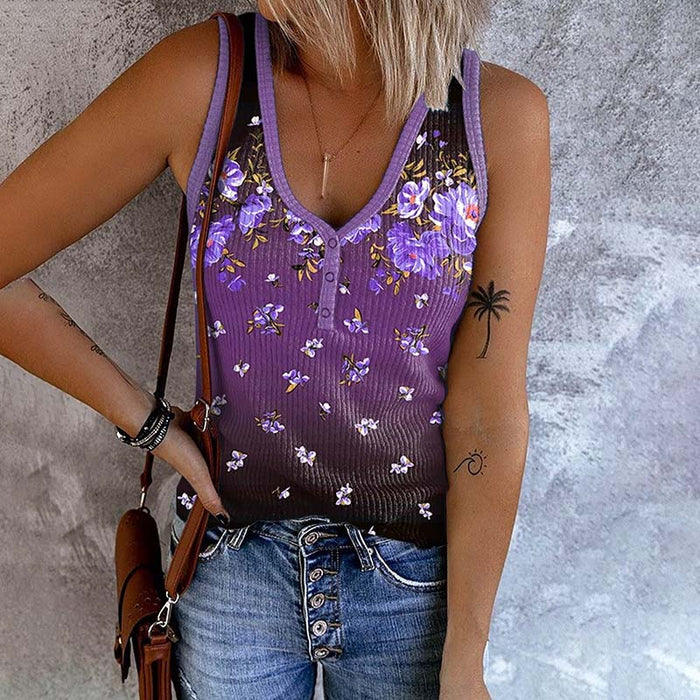 Vintage-Tanktop Mit Blumendruck