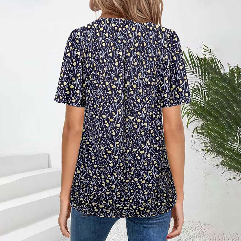 Vintage Bluse Mit Blumendruck