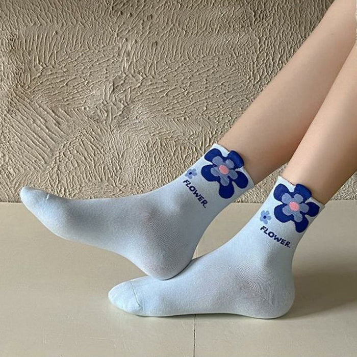 Lässige Socken Mit Blumenmuster