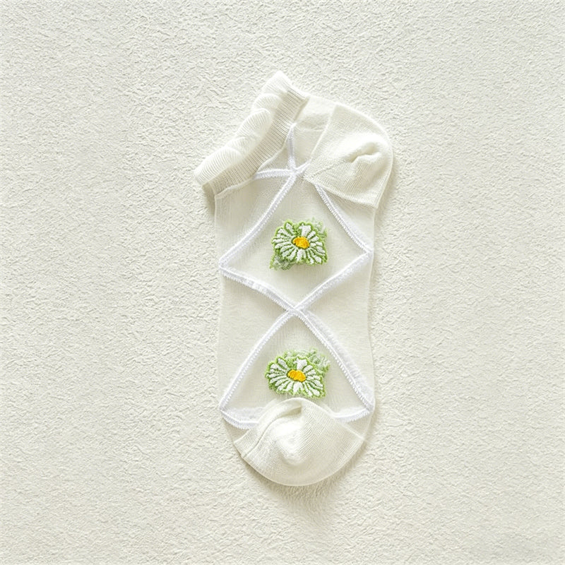 Atmungsaktive Socken Mit Blumenmuster