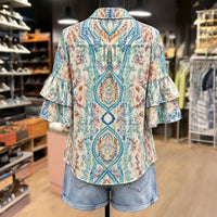 Vintage-Bluse Mit Blumenmuster
