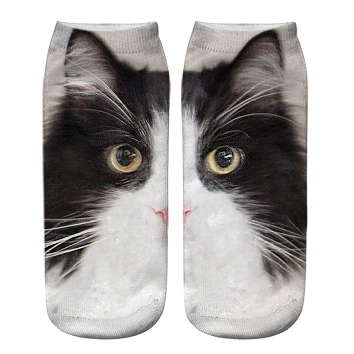 Socken Mit Kreativem Katzenmuster