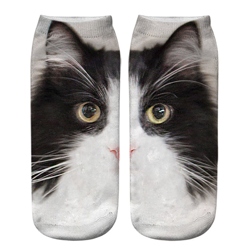 Socken Mit Kreativem Katzenmuster