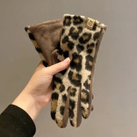 Warme Handschuhe Mit Leopardenmuster