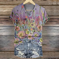 Buntes T-Shirt Mit Blumendruck