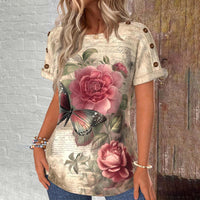 Vintage-T-Shirt Mit Blumendruck