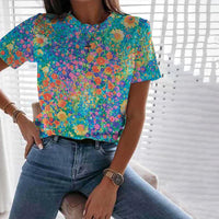 Buntes T-Shirt Mit Blumendruck