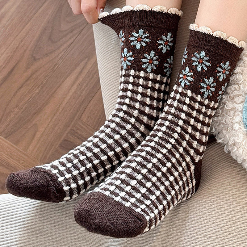 Warme Socken Mit Blumenmuster