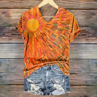 Buntes T-Shirt Mit Abstraktem Aufdruck