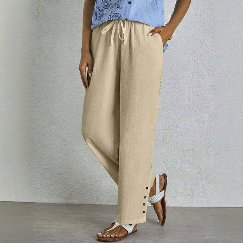 【Baumwolle Und Leinen】Bequeme Freizeithose