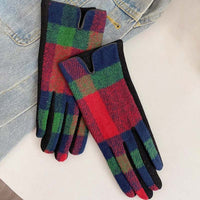 Vintage Karierte Warme Handschuhe