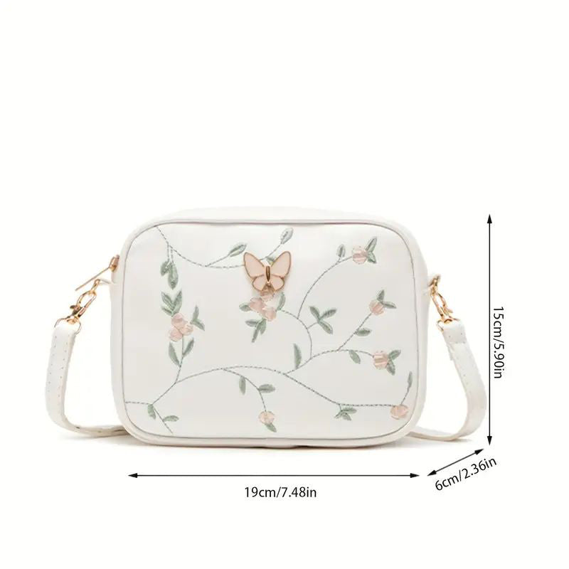 Lässige Tasche Mit Blumenstickerei
