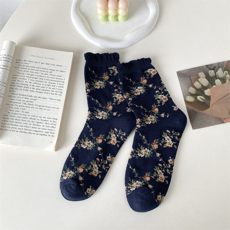Vintage-Socken Mit Blumenmuster