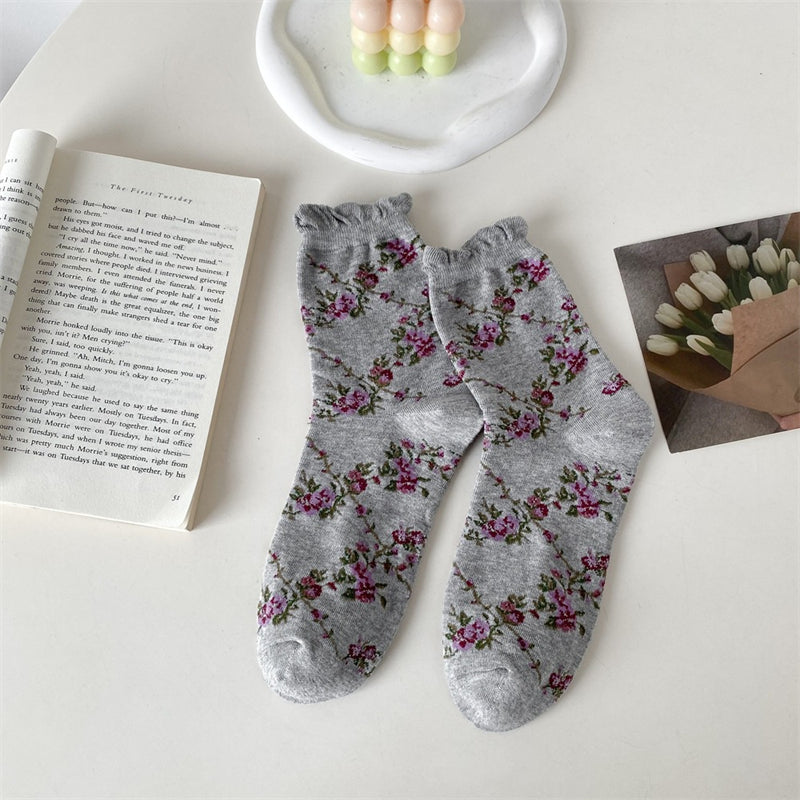 Vintage-Socken Mit Blumenmuster