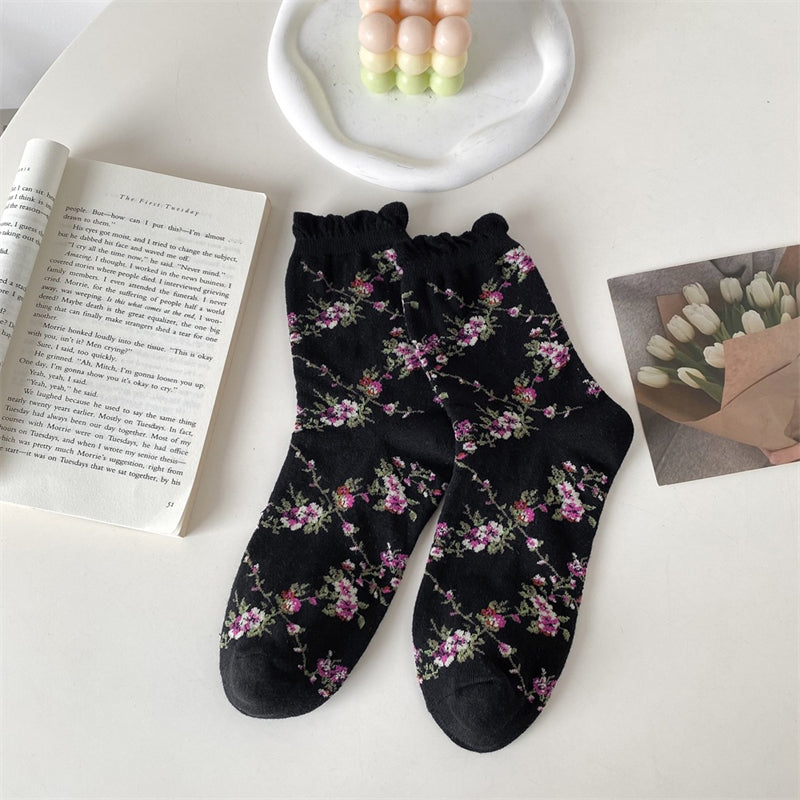 Vintage-Socken Mit Blumenmuster