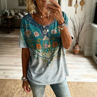 Vintage-T-Shirt Mit Blumenmuster