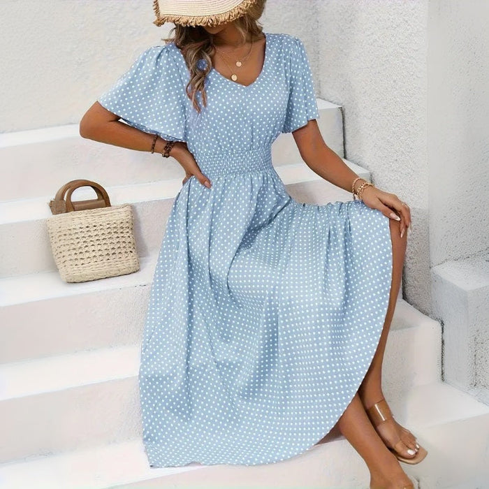 Lässiges Polka-Dot-Kleid