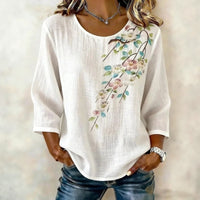 Vintage-Bluse Mit Blumenmuster