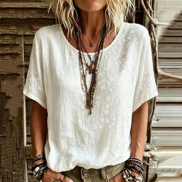Lässiges T-Shirt Mit Blumenmuster