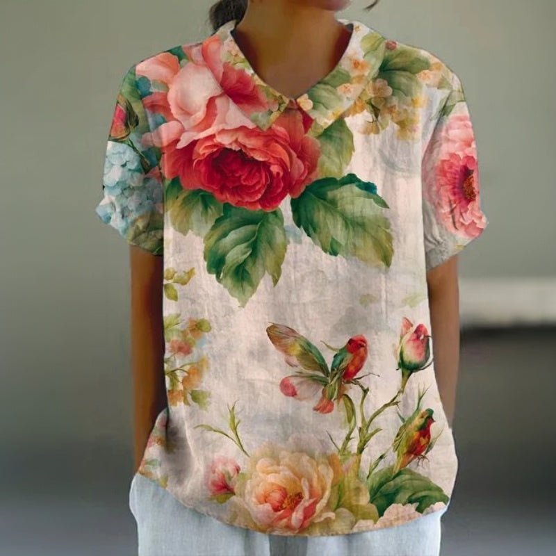 Vintage-Bluse Mit Blumenmuster