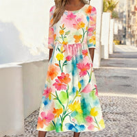 Vintage-Kleid Mit Blumenmuster