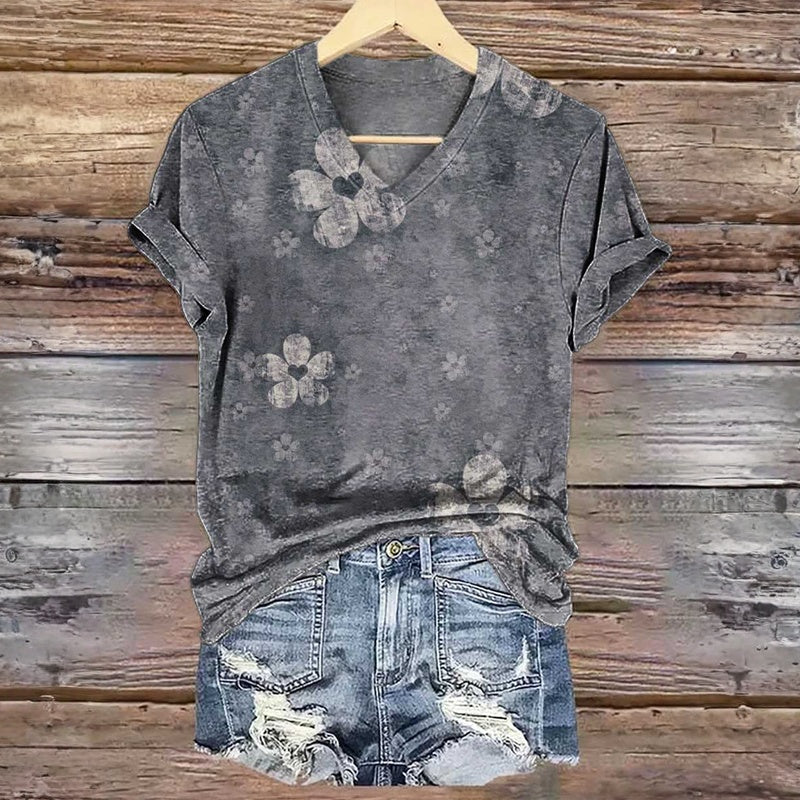 Vintage-T-Shirt Mit Blumenmuster