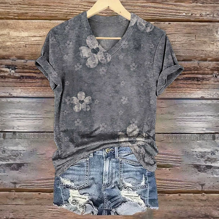 Vintage-T-Shirt Mit Blumenmuster