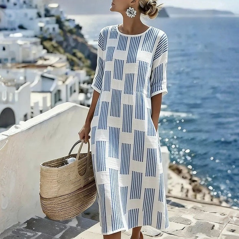 Lässiges Gestreiftes Kleid