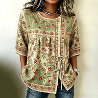 Vintage-Bluse Mit Blumenmuster