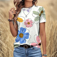 Lässiges T-Shirt Mit Blumenmuster