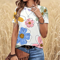 Lässiges T-Shirt Mit Blumenmuster