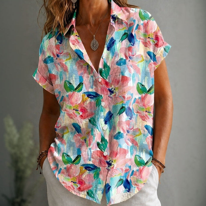 Vintage-Bluse Mit Blumenmuster