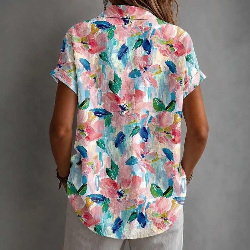 Vintage-Bluse Mit Blumenmuster
