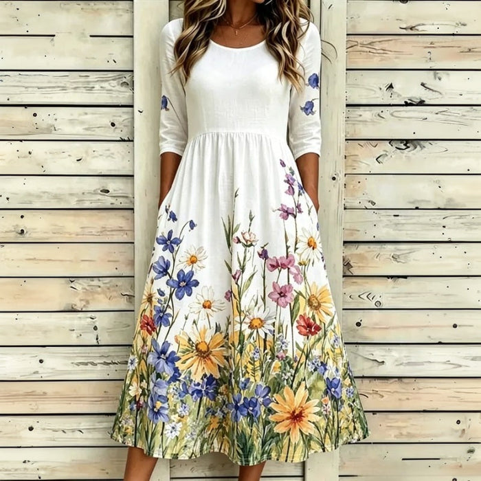 Lässiges Kleid Mit Blumenmuster