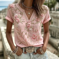Vintage-Bluse Mit Blumenmuster