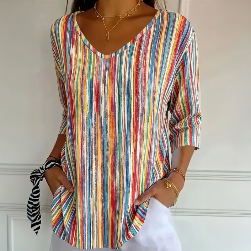 Buntes Gestreiftes T-Shirt