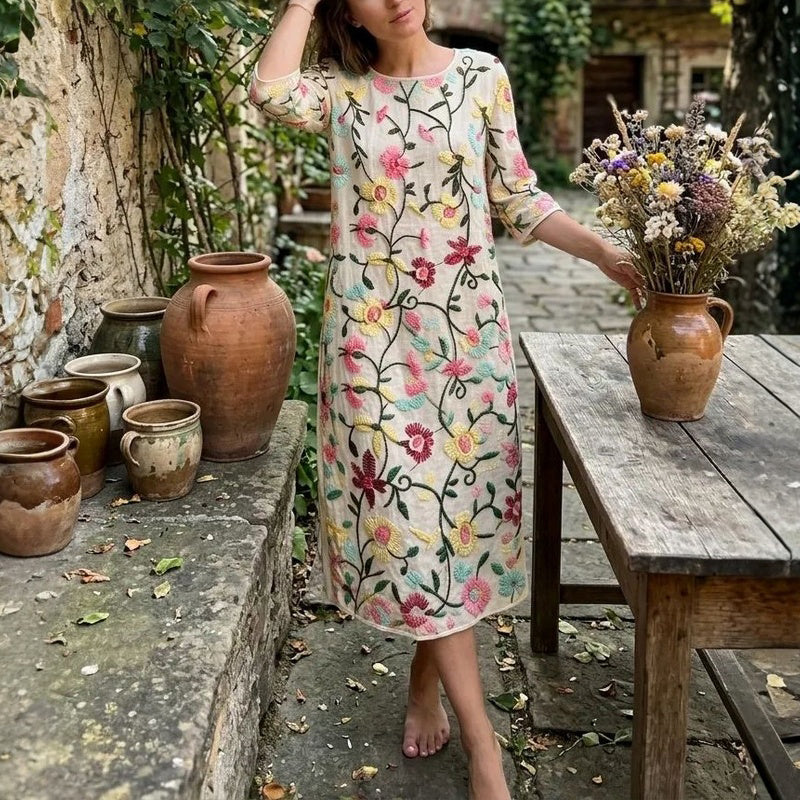 Vintage-Kleid Mit Blumenmuster