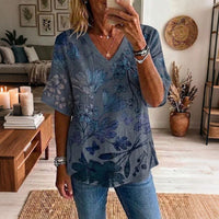 Vintage-Bluse Mit Blumenmuster