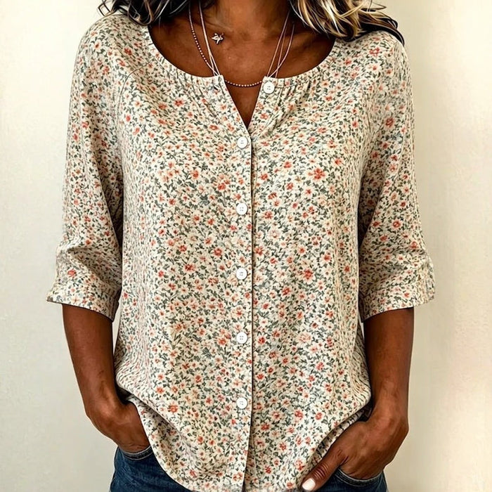 Vintage-Bluse Mit Blumenmuster