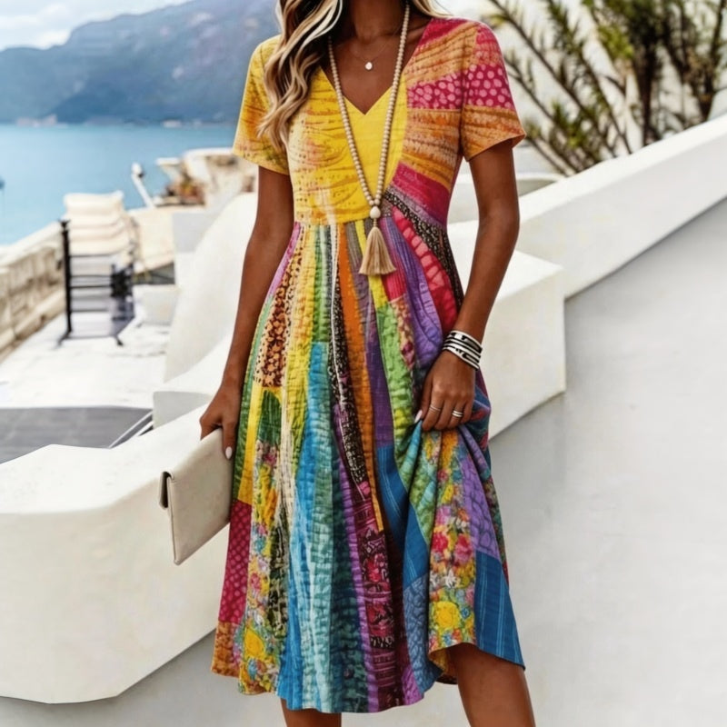 Vintage-Kleid In Bunten Farben