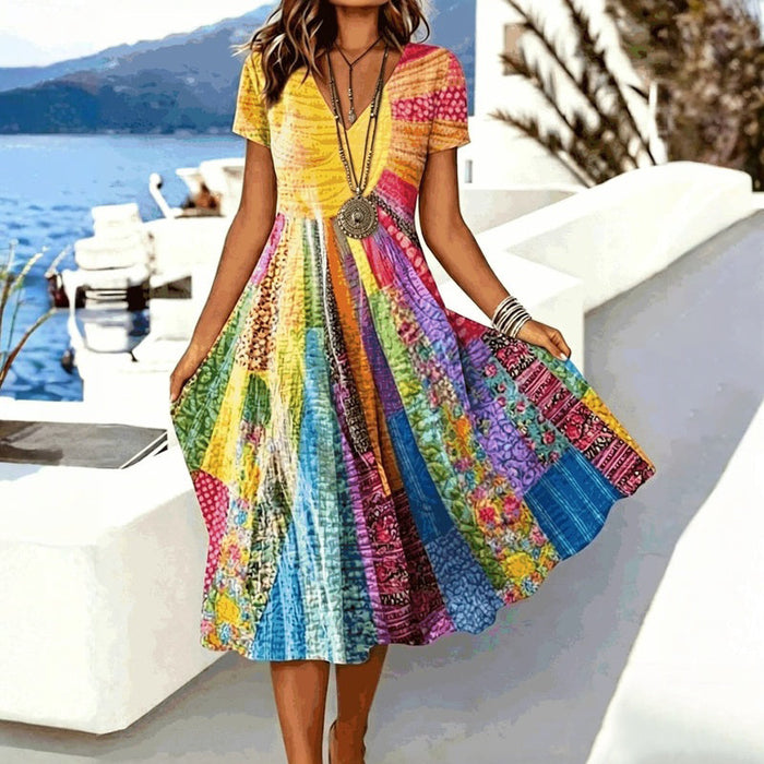 Vintage-Kleid In Bunten Farben