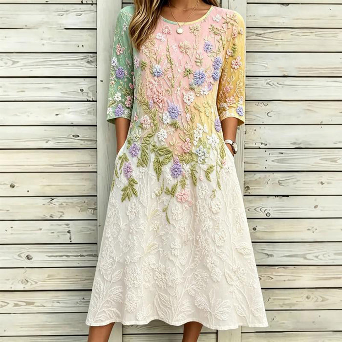 Lässiges Kleid Mit Blumenmuster